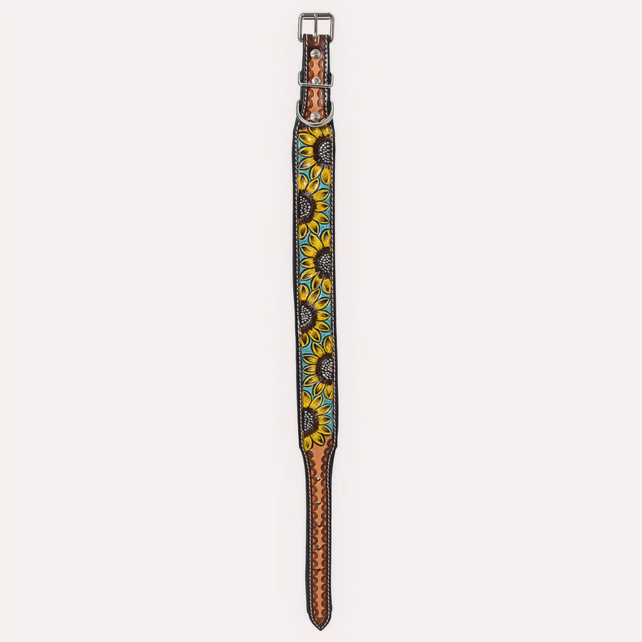 HILASON Western Genuine Leather Heavy Duty Hand Painted Dog Collar