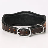 HILASON Western Genuine Leather Heavy Duty Dog Collar Floral Tooled
