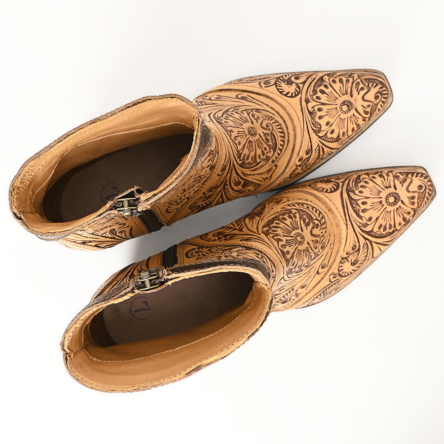 American Darling Hand Tooled, Carved Genuine Leather Sandal Footwear Flip Flop | Tooled