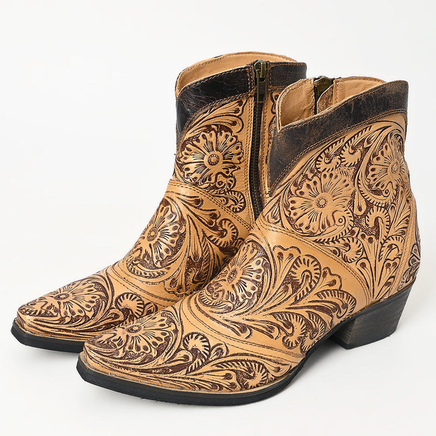 American Darling ADFT161 Hand tooled carved genuine leather sandal footwear flip flop - Uhorse