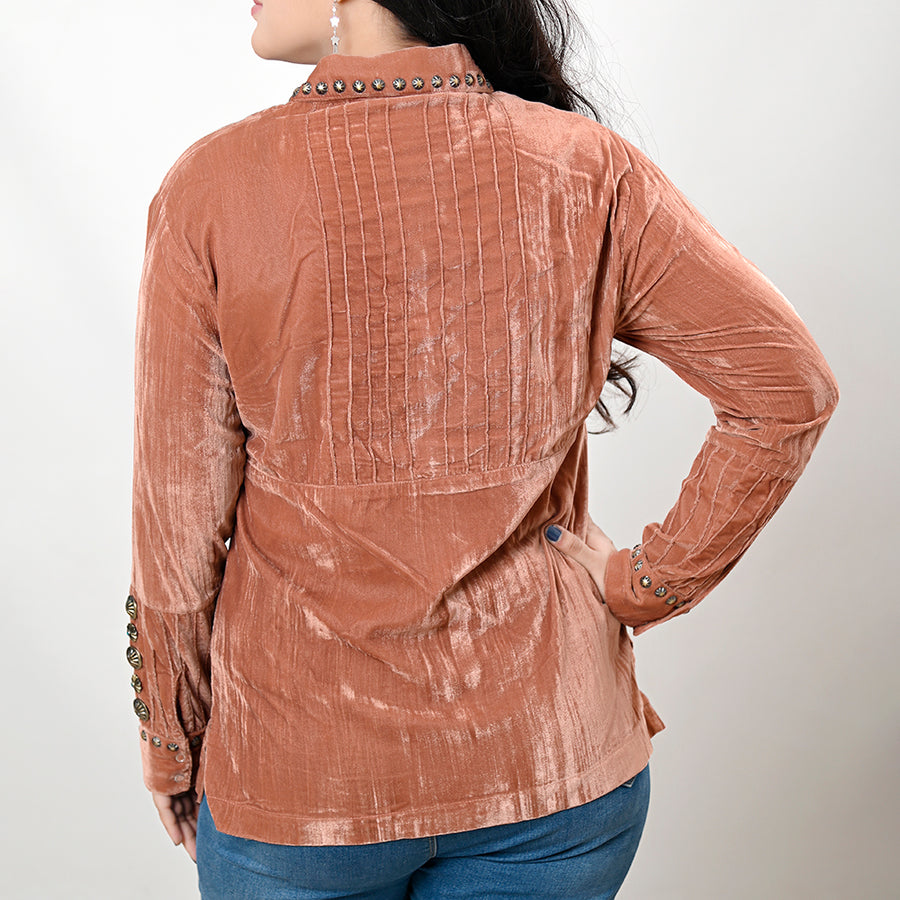 American Darling Velvet Women shirt dress Tunic Ladies girl Top| Vintage Leather | Women