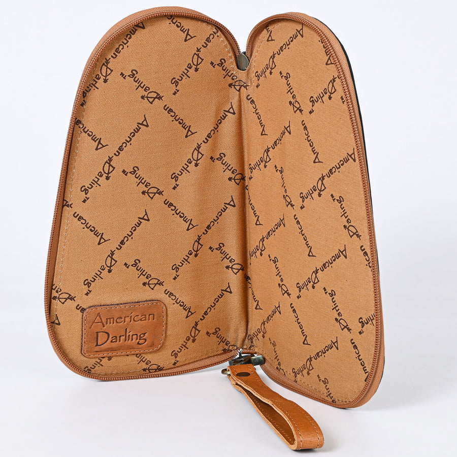 American Darling Gun Case Hand Tooled Genuine Leather Western Cases | Women Shotgun for Handguns