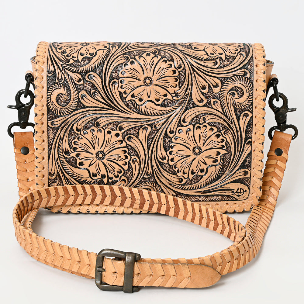 American Darling Cross Body Hand Tooled Genuine Leather Western Women Bag | Antique Tan Handbag Purse Crossbody for Cute