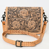 American Darling Cross Body Hand Tooled Genuine Leather Western Women Bag | Antique Tan Handbag Purse Crossbody for Cute