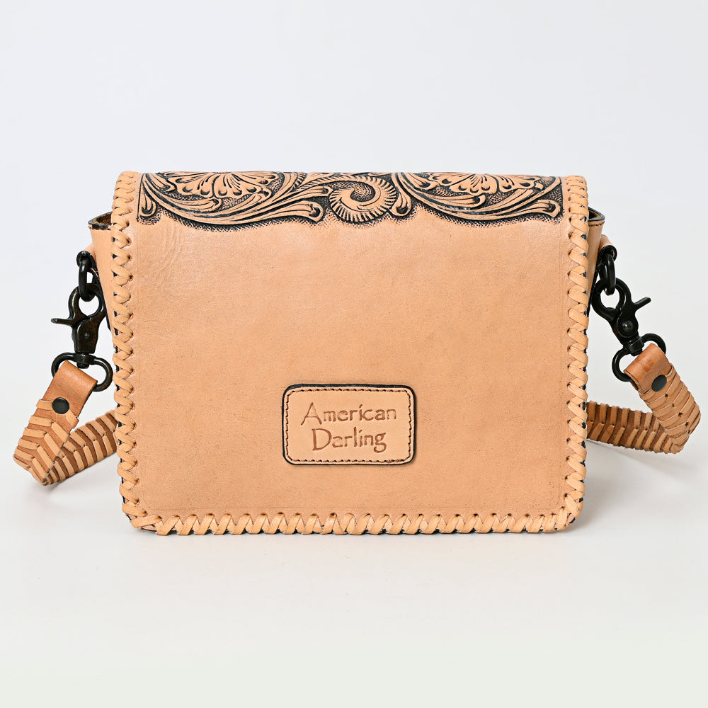 American Darling Cross Body Hand Tooled Genuine Leather Western Women Bag | Antique Tan Handbag Purse Crossbody for Cute