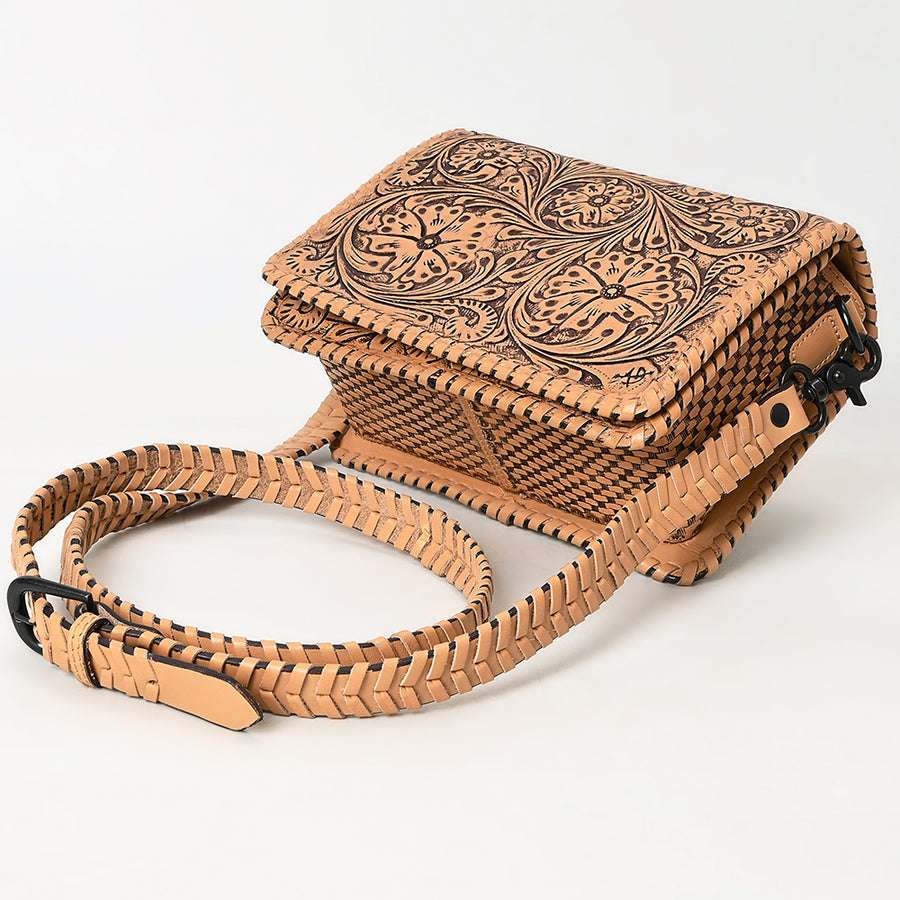 American Darling Cross Body Hand Tooled Genuine Leather Western Women Bag | Antique Tan Handbag Purse Crossbody for Cute