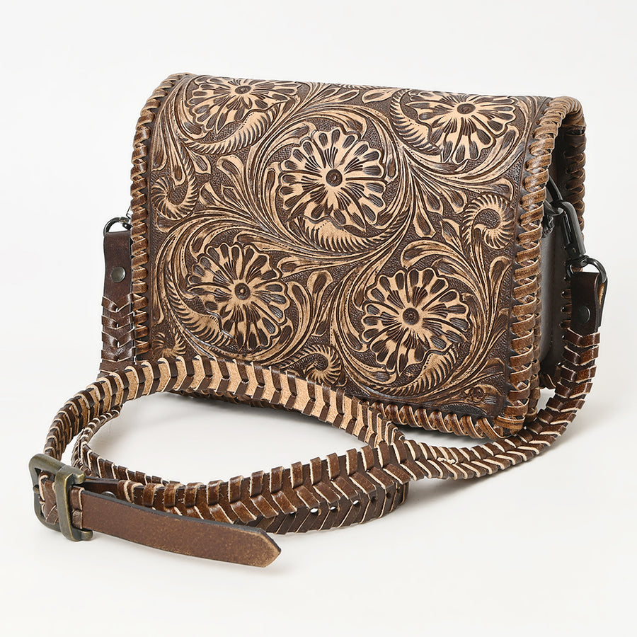 American Darling Cross Body Hand Tooled Genuine Leather Western Women Bag | Antique Tan Handbag Purse Crossbody for - Uhorse
