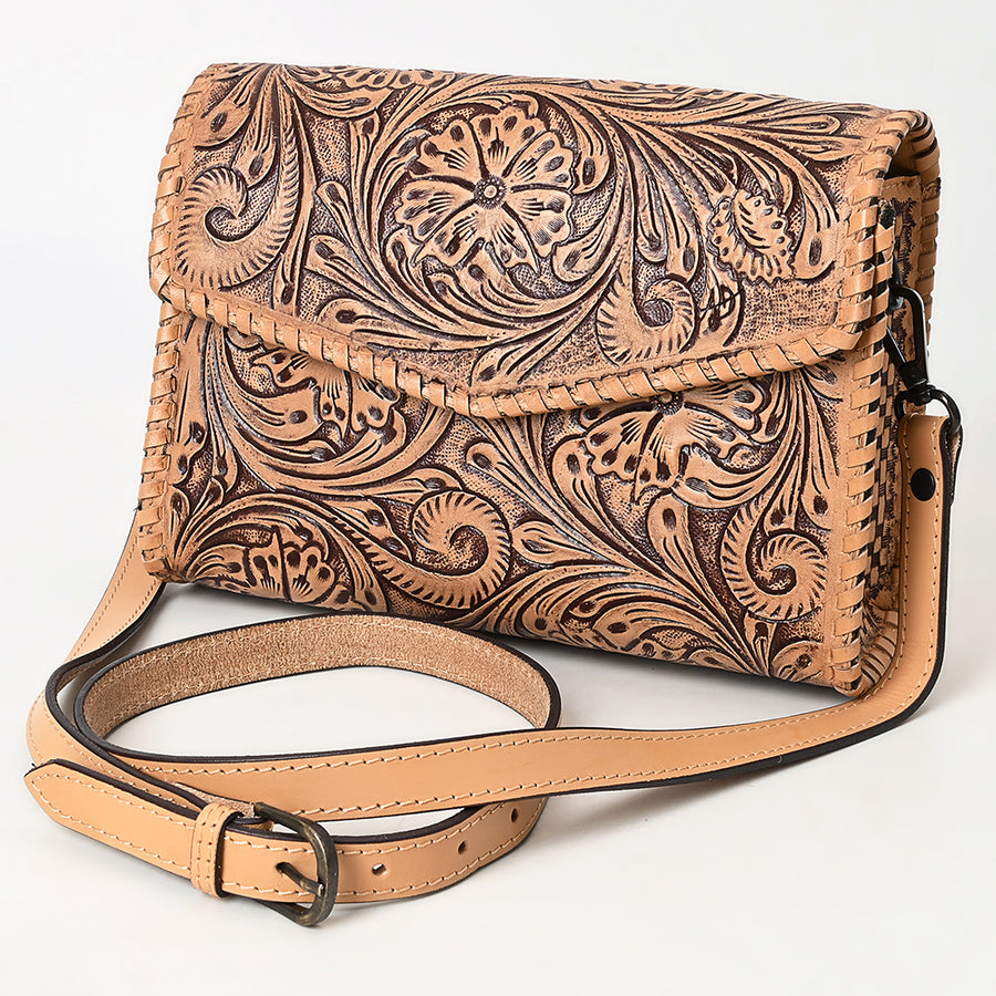 American Darling Wallet Hand Tooled Genuine Leather Western Women Bag | Wristlet Travel - Uhorse
