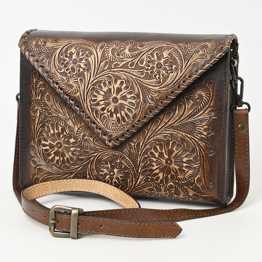 American Darling Envelope Hand Tooled Genuine Leather Western Women Bag Handbag Purse | for Cute - Uhorse