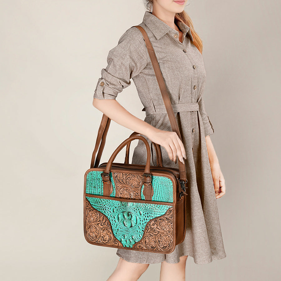 American Darling Small Cross Body Crocodile Embossed Full Grain Leather Western Women Bag Handbag Purse Crossbody Cute