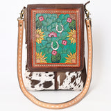 American Darling Messenger Hair on Hand Tooled Genuine Leather Western Women Bag Handbag Purse | Cute