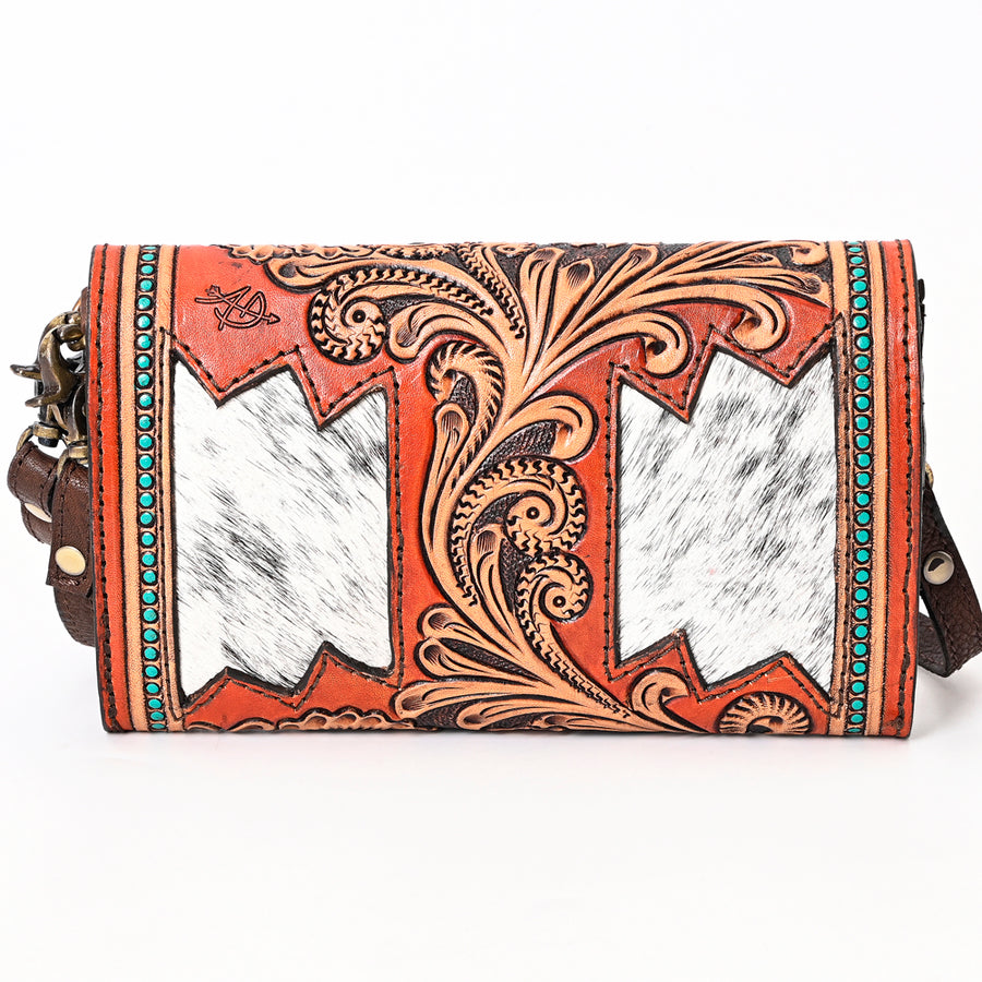 American Darling Hand Tooled Floral Carved Genuine Leather Small Cross body Bag Vegetable-Tanned Eco-Friendly Western