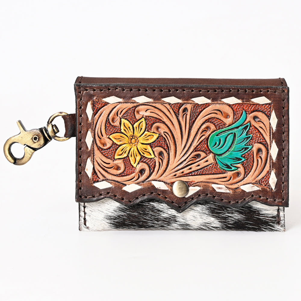 American Darling Coin Purse Hand Tooled Hair On Genuine Leather Western Women Bag | Handbag Wallet Purses for