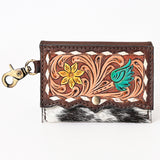 American Darling Coin Purse Hand Tooled Hair On Genuine Leather Western Women Bag | Handbag Wallet Purses for