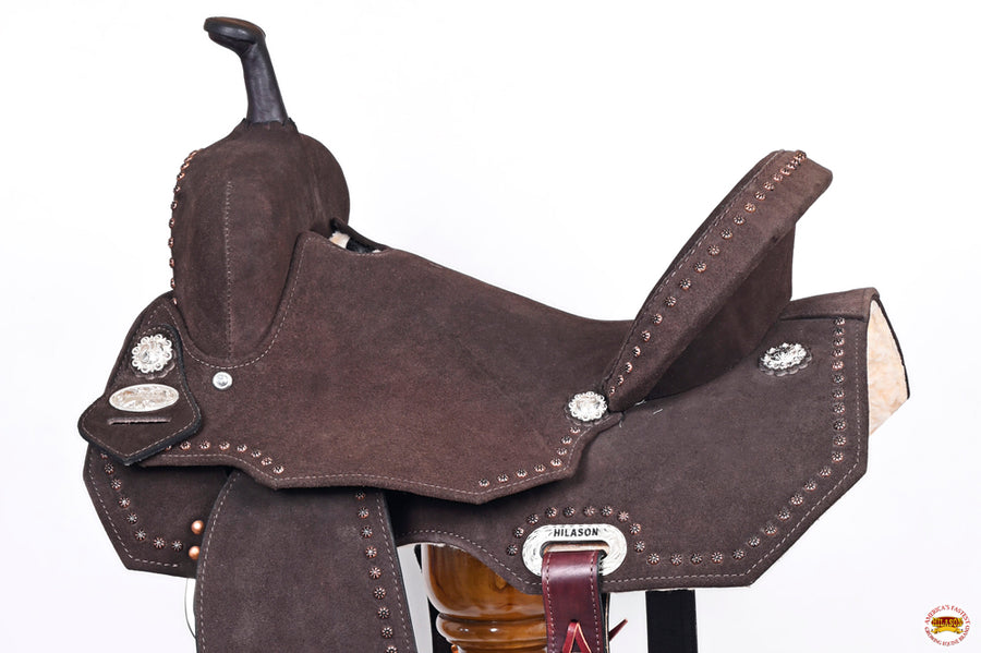 HILASON Western Horse Flex Tree Barrel Trail in Leather Saddle Brown | for Horses