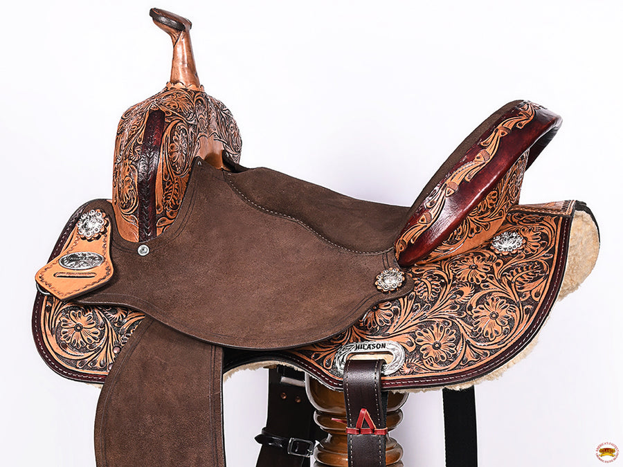 HILASON Western Horse Flex Tree Barrel Trail in American Leather Saddle Brown | for Horses