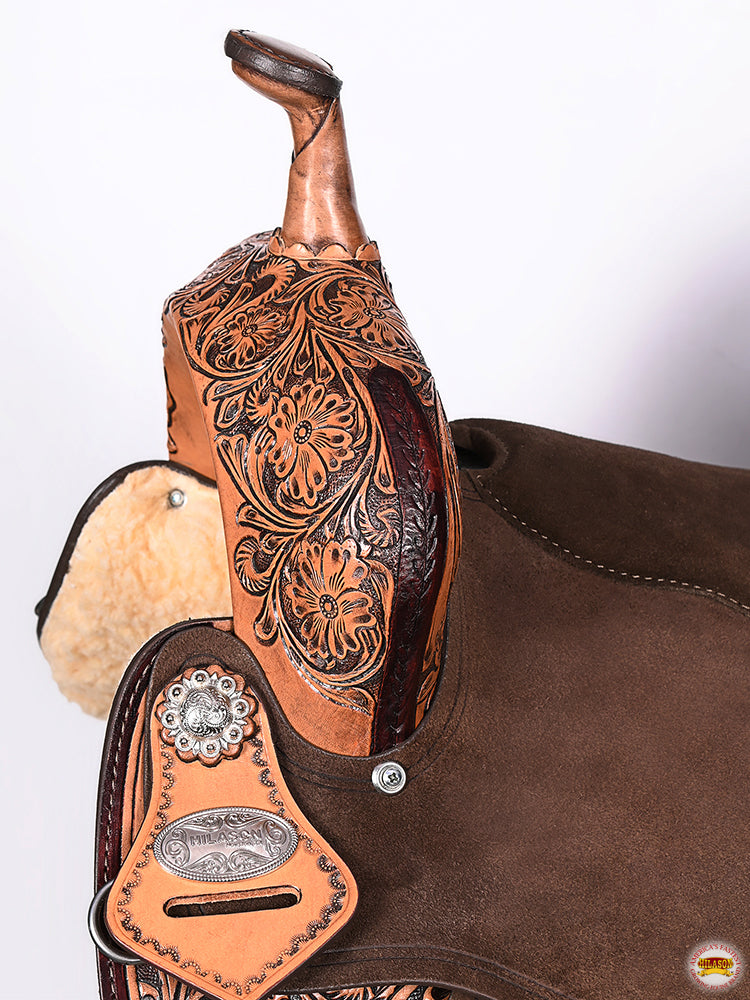 HILASON Western Horse Flex Tree Barrel Trail in American Leather Saddle Brown | for Horses