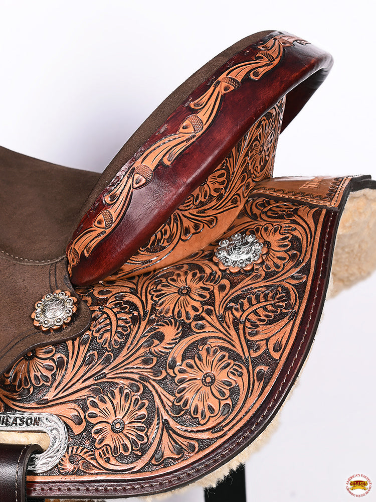HILASON Western Horse Flex Tree Barrel Trail in American Leather Saddle Brown | for Horses