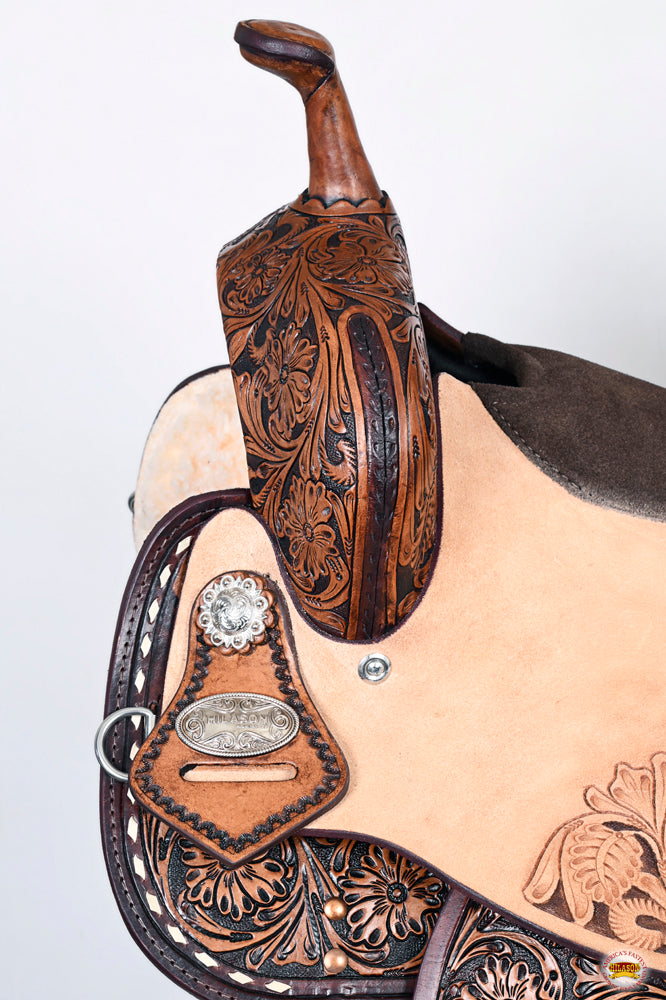 HILASON Western Horse Flex Tree Barrel Trail in American Leather Saddle Brown | for Horses