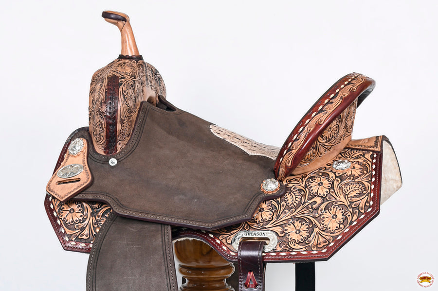 HILASON Western Horse Flex Tree Barrel Trail in American Leather Saddle Brown | for Horses