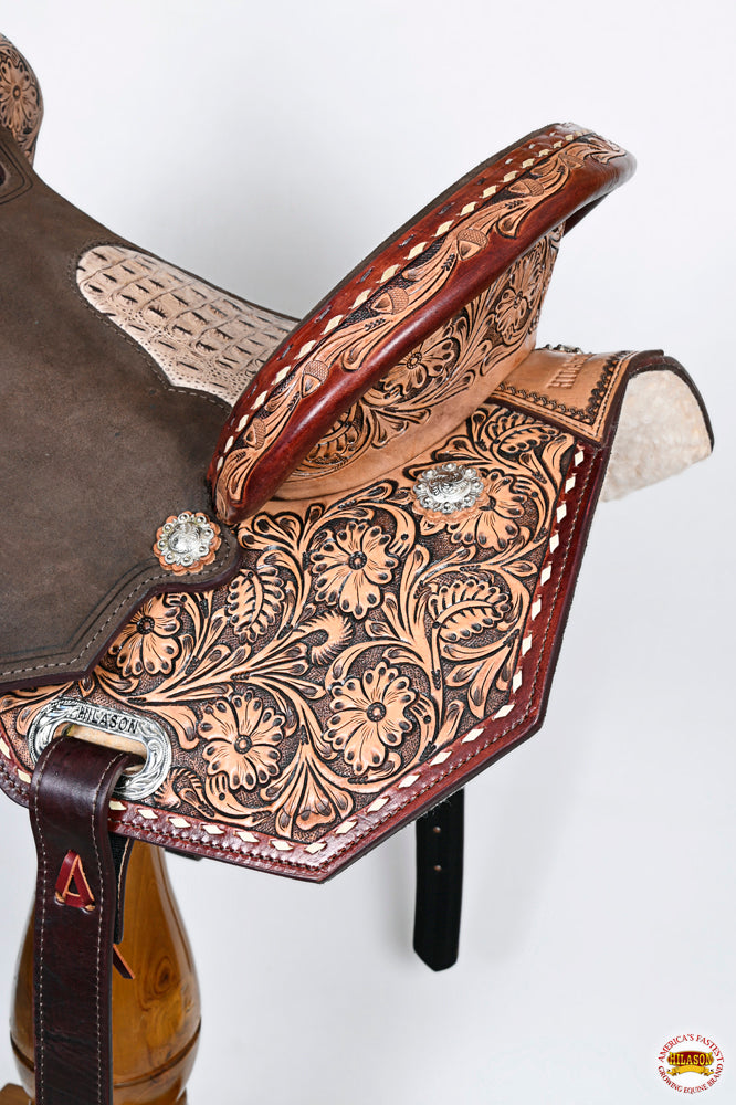 Hilason Western Horse Flex Tree Barrel Trail In American Leather Saddle Brown