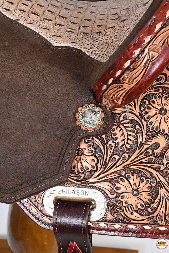 HILASON Western Horse Flex Tree Barrel Trail in American Leather Saddle Brown | for Horses