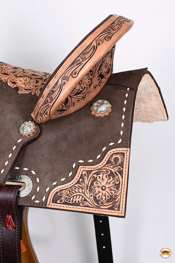 Hilason Western Horse Flex Tree Barrel Trail In American Leather Saddle Brown
