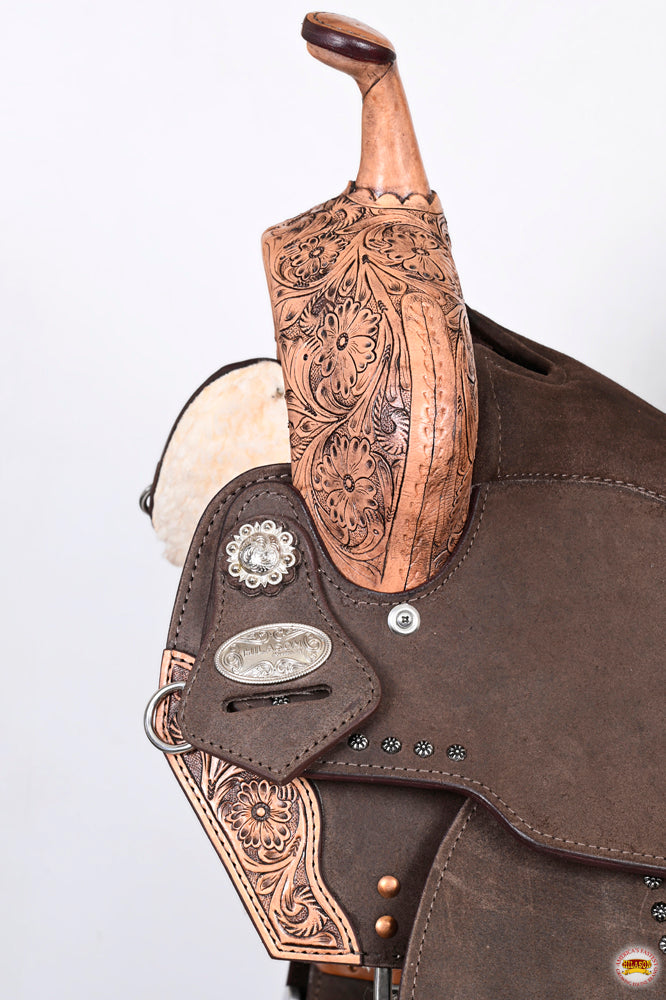 HILASON Western Horse Flex Tree Barrel Trail in American Leather Saddle Brown | for Horses