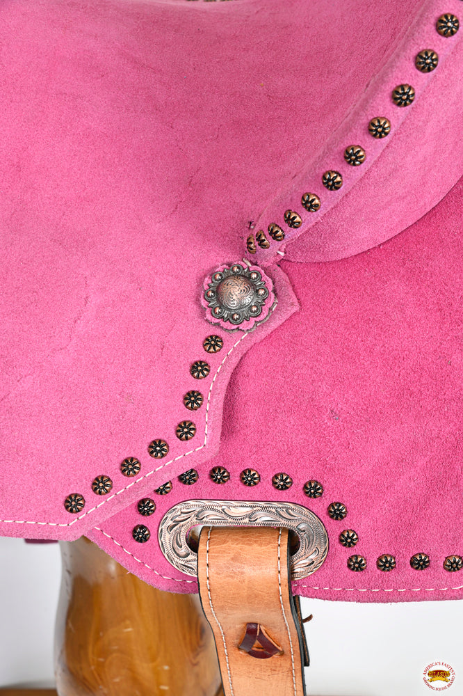 HILASON Western Horse Flex Tree Barrel Trail in Leather Saddle Pink | for Horses