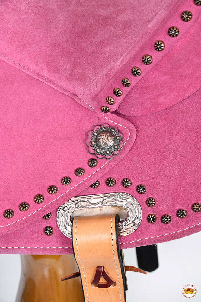 HILASON Western Horse Flex Tree Barrel Trail in Leather Saddle Pink | for Horses