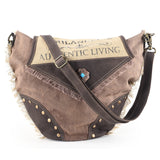 OHLAY KB543 HOBO Upcycled Canvas  Genuine Leather women bag western handbag purse