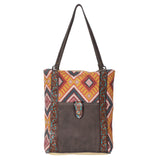 OHLAY KB620 TOTE Hand Tooled Upcycled Wool Upcycled Canvas Genuine Leather women bag western handbag purse