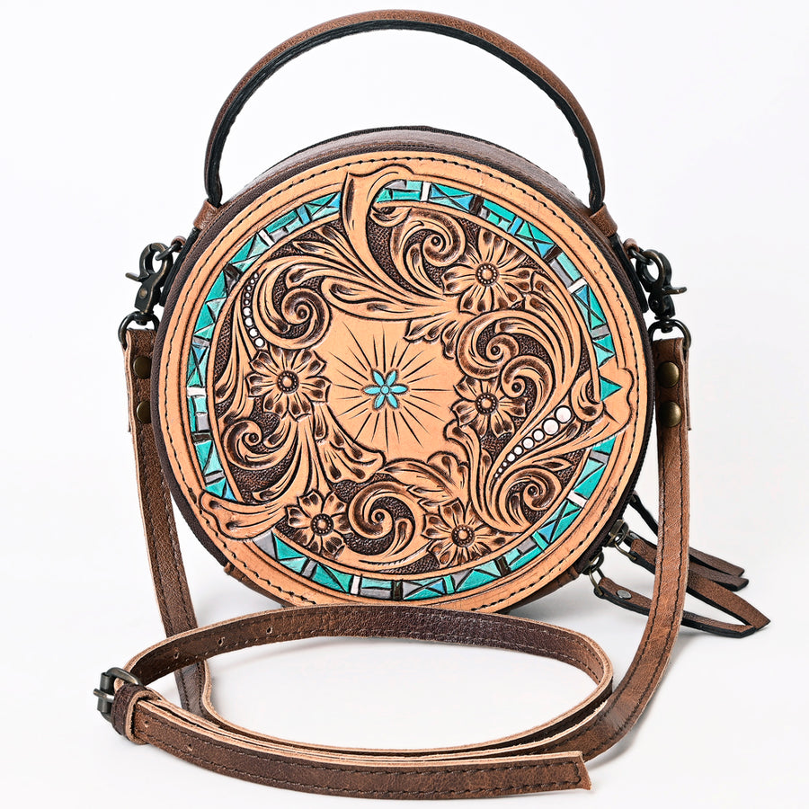 American Darling Canteen Bag Hand Tooled Genuine Leather Western Women | Handbag Purse Travel Clutch