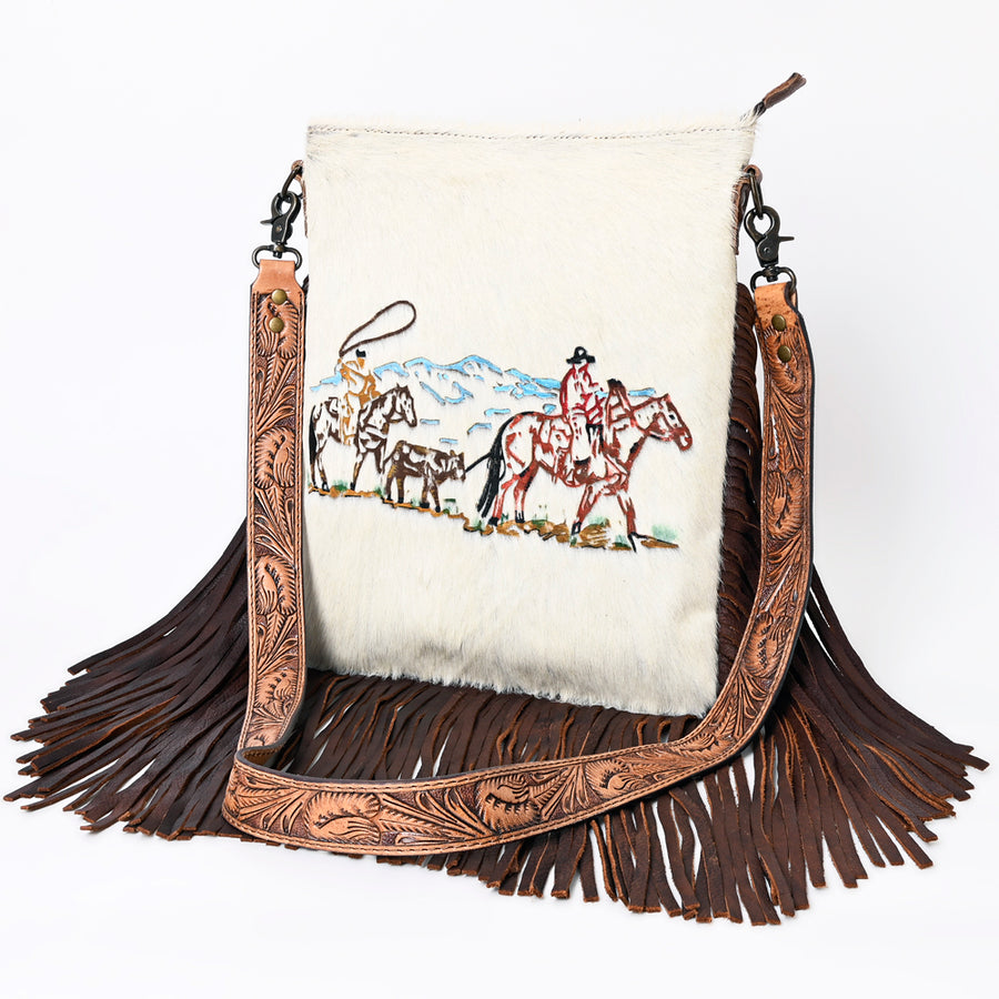 American Darling Large Crossbody Hair On Genuine Leather Western Women Bag Handbag Purse | Cute - Uhorse