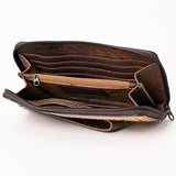 American Darling Organiser Hand Tooled Saddle Blanket Genuine Leather Women Bag Western Handbag Purse