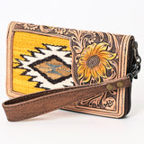 American Darling Organiser Hand Tooled Saddle Blanket Genuine Leather Women Bag Western Handbag Purse