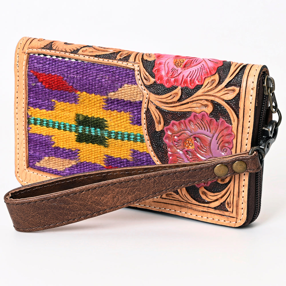 American Darling Organiser Hand Tooled Saddle Blanket Genuine Leather Women Bag Western Handbag Purse