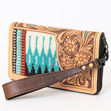 American Darling Organiser Hand Tooled Saddle Blanket Genuine Leather Women Bag Western Handbag Purse