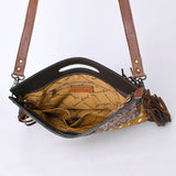 American Darling Clutch Hand Tooled Saddle Blanket Fabric Genuine Leather Western Women Bag Handbag Purse | Purses for Cute