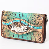 American Darling Wallet Crocodile Embossed Hand Tooled Genuine Leather Western Women Bag | Handbag Purse | Women Wallet | Wristlet Wallet | Travel Wallet | Leather Wallet | Clutch Wallet