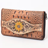 American Darling Wallet Crocodile Embossed Hand Tooled Genuine Leather Western Women Bag | Handbag Purse | Women Wallet | Wristlet Wallet | Travel Wallet | Leather Wallet | Clutch Wallet