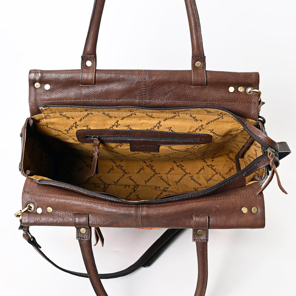 American Darling Tote Saddle Blanket Genuine Leather Western Women Bag Handbag Purse | Travel Bags College Casual