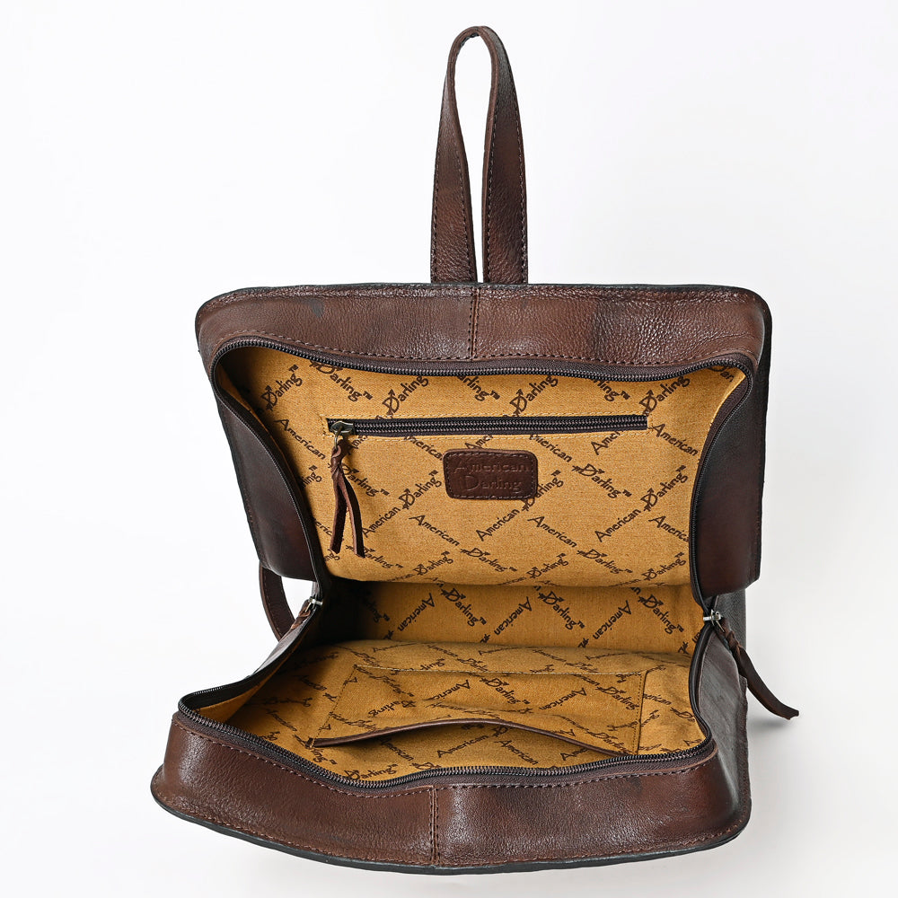 American Darling Backpack Hand Tooled Hair On Genuine Leather Western Women Bag | for Laptop School Purse Travel
