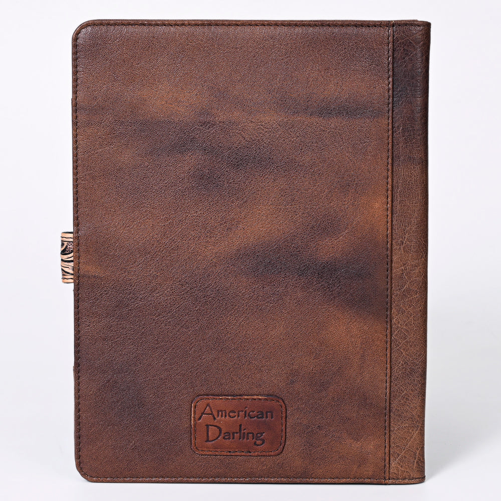 American Darling Portfolio Bag Hand Tooled Crocodile embossed Genuine Leather women bag western handbag purse