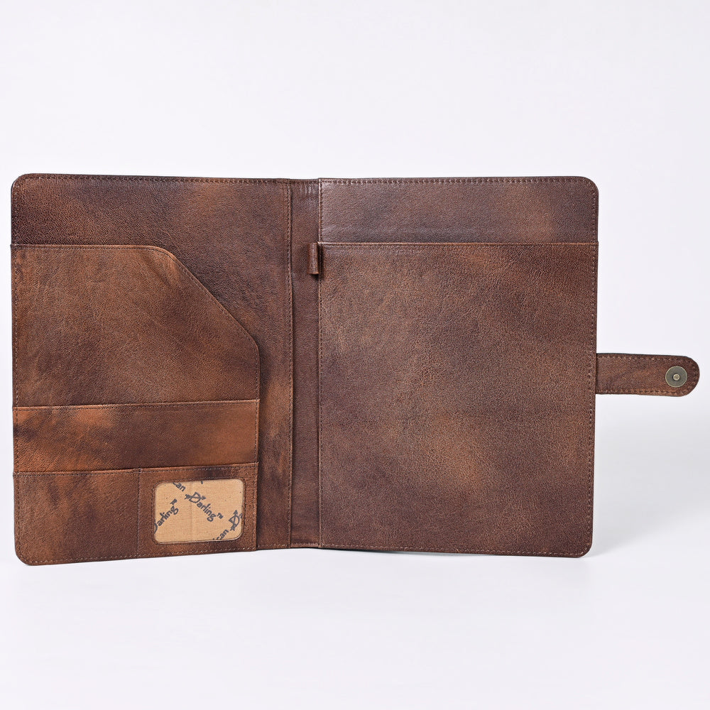 American Darling Portfolio Bag Hand Tooled Crocodile embossed Genuine Leather women bag western handbag purse