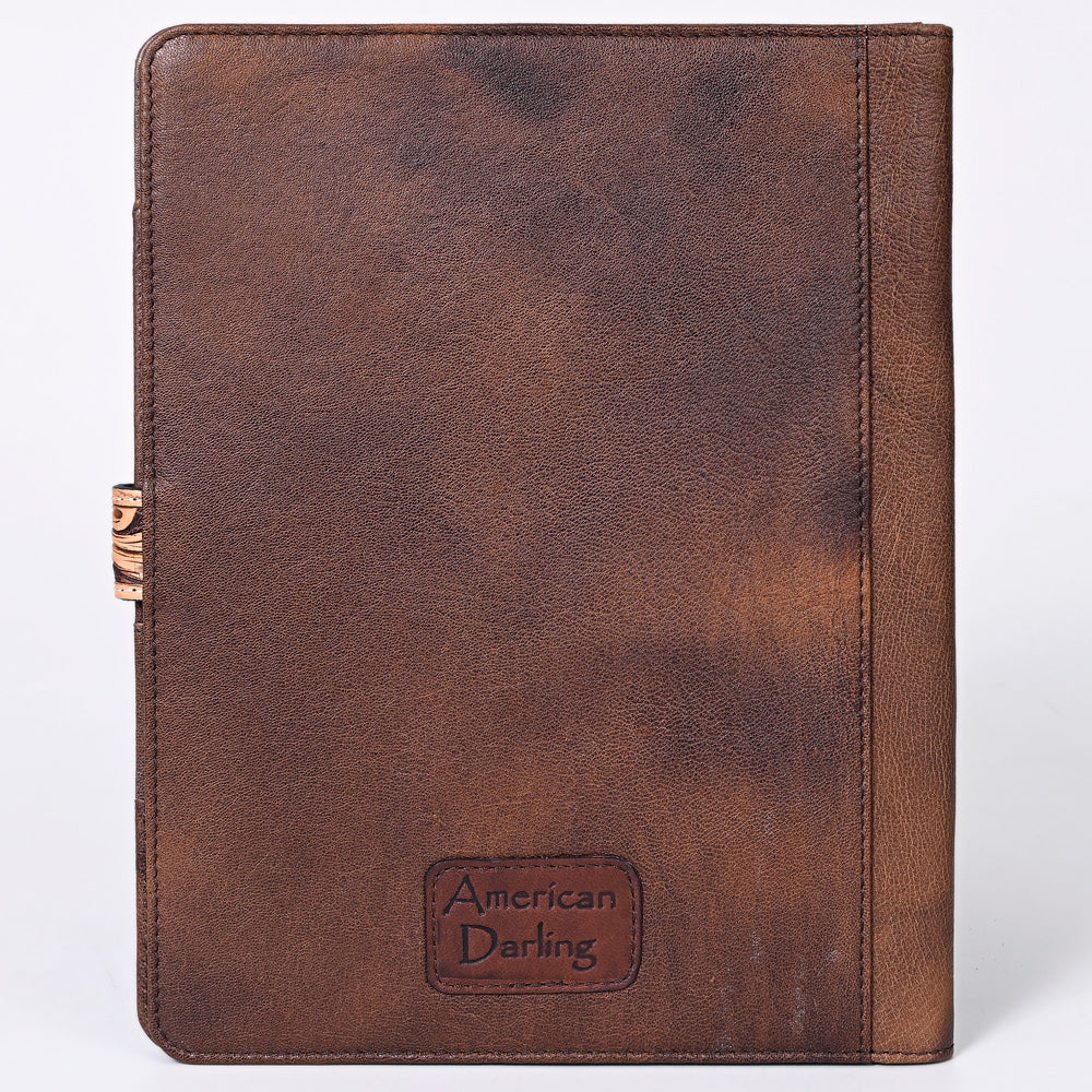 American Darling Portfolio Bag Hand Tooled Crocodile embossed Genuine Leather women bag western handbag purse