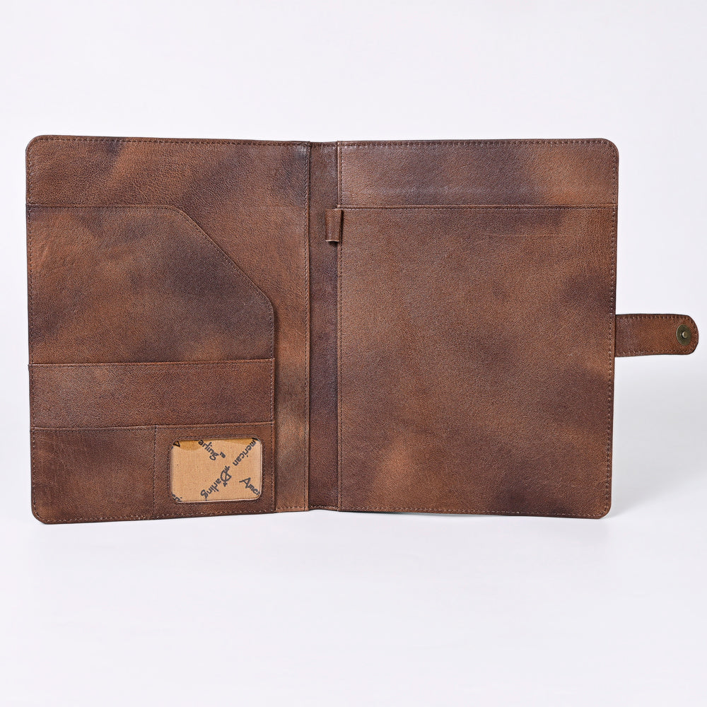 American Darling Portfolio Bag Hand Tooled Crocodile embossed Genuine Leather women bag western handbag purse