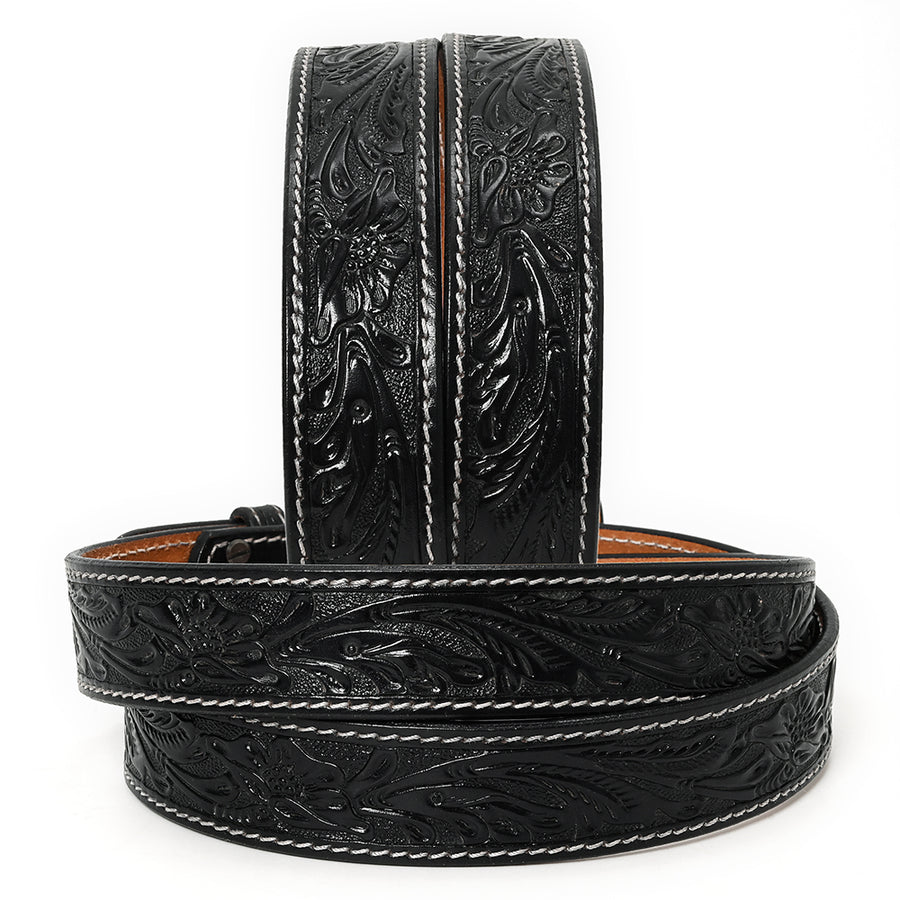 American Darling Beautifully Hand Tooled Brown Genuine Leather Belt Men and Women Western with Removable Buckle