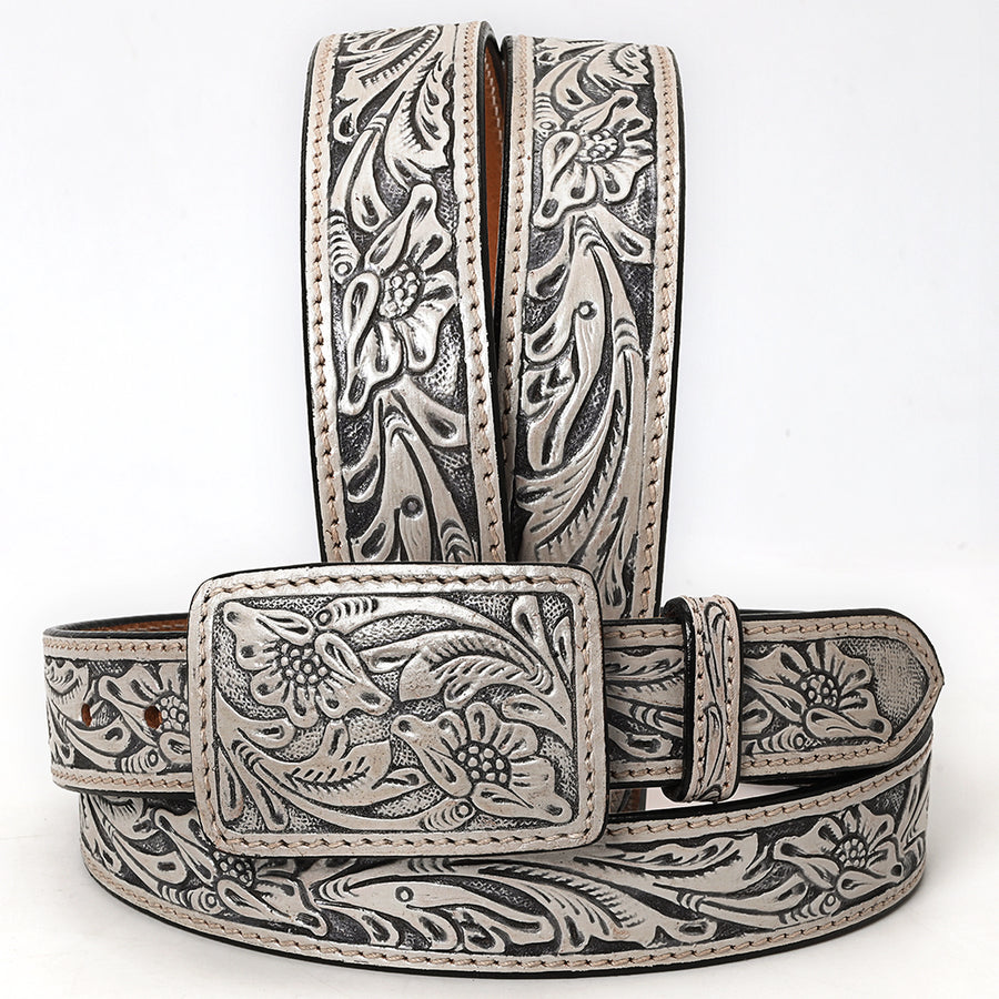 Beautifully Hand Tooled Genuine American Leather Belt Men and Women - Uhorse