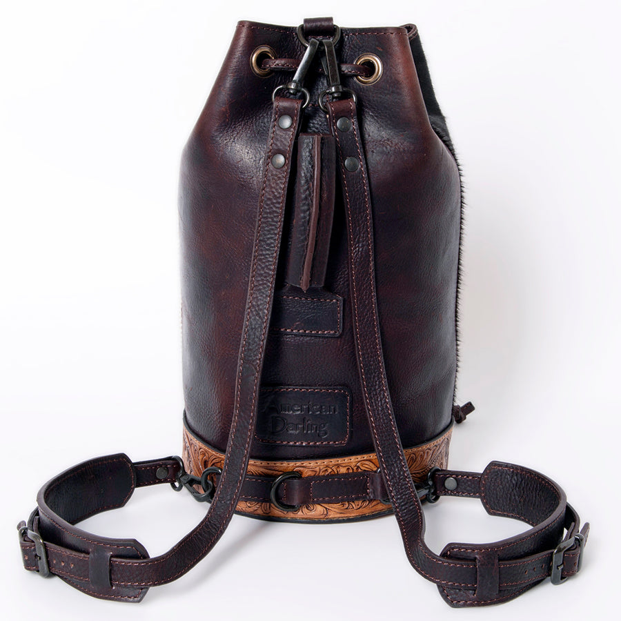 American Darling Backpack Hand Tooled Hair on Genuine Leather Western Women Bag |Weekend Travel Bags